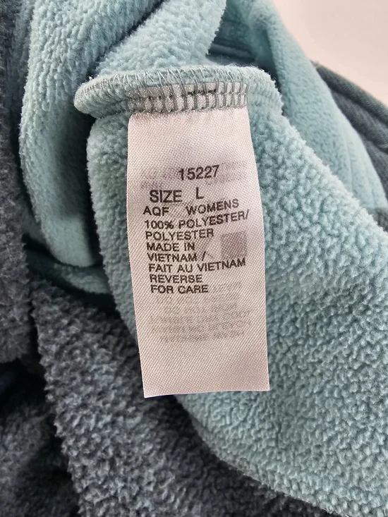 Woolrich Full Double Zip Fleece Jacket Women's L Teal Blue Outdoor Hiking Warm - Picture 10 of 11